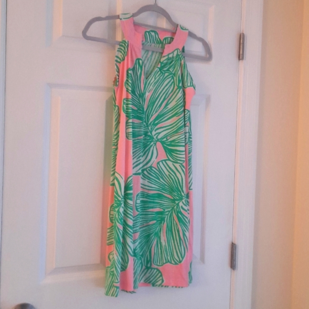 Lilly Pullitzer dress XXS pink and green floral design